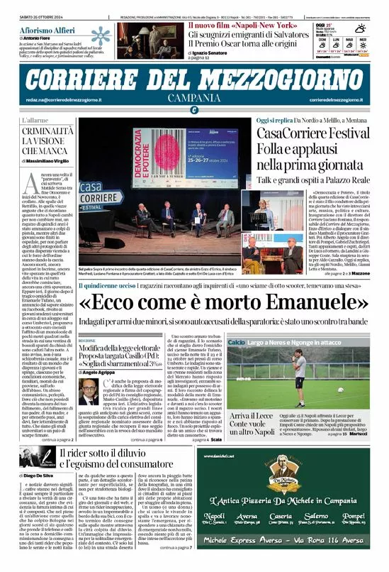 Prima-pagina-corriere del mezzogiorno-del-2024-10-26